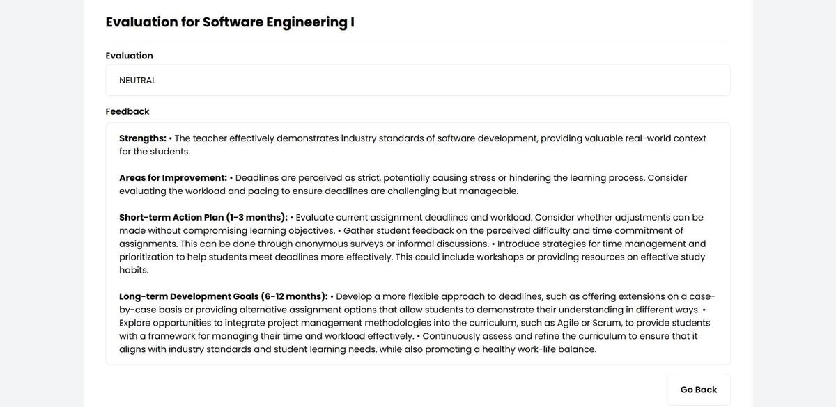 Screenshot of project AI Sentiment Analysis for Student Feedback